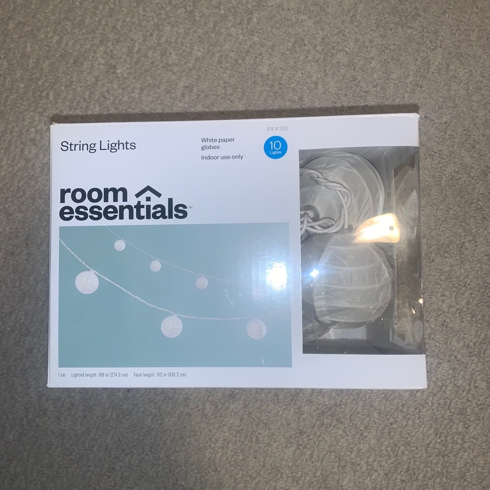 White paper globe string lights